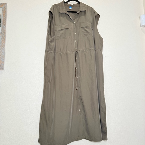 Old Navy Green Waist-Defined Utility Midi Shirt Dress 3X - Picture 8 of 8